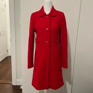 GORGEOUS VINTAGE JCREW RED PEACOAT - TIMELESS